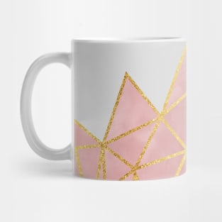 Pink Geometric & Gold Mug